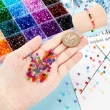 6240Pcs 24 Colors Transparent Acrylic Beads, Bicone, Mixed Color, 4x4mm, Hole: 1.5mm