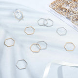 Brass Linking Rings, Hexagon, Platinum & Golden, 22x22.5x1mm, 160pcs/box