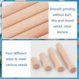 20Pcs 4 Style Round Wooden Sticks, Dowel Rods, for Children Toy, Building Model Material Supplies, Peru, 2.5~10x1.5cm, 5pcs/style