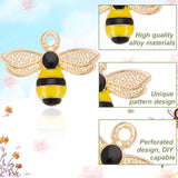 40Pcs Alloy Enamel Pendants, Cadmium Free & Nickel Free & Lead Free, Golden, Bee Charm, Gold, 17.5x22.5x4mm, Hole: 2mm