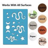Acrylic Earring Handwork Template, Card Leather Cutting Stencils, Deep Sky Blue, Snake Pattern, 130x90x2mm, 2pcs/set