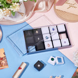 15Pcs Square Acrylic Loose Diamond Storage Boxes, Gemstone Display Case with Clear Window and Sponge inside, 9 White and 6 Black, Mixed Color, 18x11x2.5cm, Box: 29x29x16mm