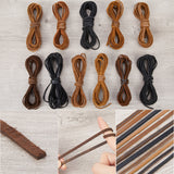 Flat Cowhide Leather Jewelry Cord, Jewelry DIY Making Material, Saddle Brown, 4x2mm