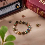 12Pcs 6 Style Handmade Indonesia Beads, with Brass Findings & Half Round Resin Beads, Rondelle & Round, Mixed Color, 10~13.5x9~10.5mm, Hole: 1.2~1.5mm, 2pcs/style