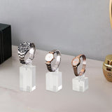 3Pcs 3 Styles C-Shaped Single Watch Display Stands, Bracelet Display Rack Holder Stand for Counter/Showcase Use, Clear, 4x6x12.4~16.5cm, 1pc/style