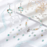 2 Strands Frosted Natural Flower Amazonite Round Beads Strands, 6~6.5mm, Hole: 1mm, about 63pcs/strand, 15.5 inch