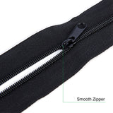 Nylon Invisible Widen Zipper Fastener, for Clothes DIY Sewing Accessories, Black, 91.4x5x0.25cm, 10yards/set