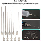 20Pcs 10 Style Iron Dispensing Needles, with Brass Joint, Platinum, 8.65~8.7x0.6x0.55cm, pin: 0.5~1.8mm, 2pcs/style