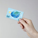 PVC Plastic Waterproof Card Stickers, Self-adhesion Card Skin for Bank Card Decor, Rectangle, Turtle, 186.3x137.3mm