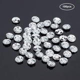 Acrylic Rhinestone Buttons, 2-Hole, Faceted, Flat Round, Crystal, 13x3.5mm, Hole: 1.6mm