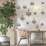 PVC Wall Stickers, for Wall Decoration, Lotus Pattern, 260x600mm