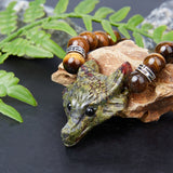 Natural Dragon Blood Pendants, Wolf Head, 37~42x25~30x10~13mm, Hole: 2mm, 1pc/set