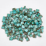 152Pcs 2-Hole Opaque Glass Seed Beads, Antique Style, Rectangle, Medium Sea Green, 5x4.5~5.5x2~2.5mm, Hole: 0.5~0.8mm