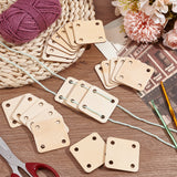 Wooden Knitting Crochet Board, 4-Hole, Square, Blanched Almond, 4.95x4.95x0.2cm, Hole: 6mm