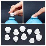50Pcs 5 Styles Silicone Bottle Seal Plug, Reusable Replacement Bottle Stopper, Flat Round, White, 14~18x10~12.5mm, Inner Diameter: 6~9mm, 10pcs/style