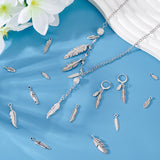 84pcs 14 style Tibetan Style Alloy Pendants, Feather Charm, Cadmium Free & Lead Free, Antique Silver, 12~40x4~15.8x1~3.5mm, Hole: 1.2~2mm, 6pcs/style