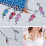 Alloy Enamel Cat with Number Pendant Locking Stitch Markers, Zinc Alloy Lobster Claw Clasps Stitch Marker, Mixed Color, 5.8cm, 10 style, 1pc/style, 10pcs/set