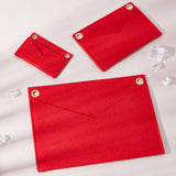 3Pcs 3 Style Felt Purse Organizer Insert, Mini Envelope Handbag Shaper Premium Felt, Bag Accessories, with Iron Findings, Rectangle, Red, 9.4~22x6.2~15.9x0.6cm, Hole: 6~10mm, Inner Diameter: 8.1~20.7cm, 1pc/style