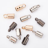 24Set 3 Color Alloy Cord Ends, with Screws, Column, Mixed Color, 20x9mm, Hole: 1.9mm & 4.5mm, Inner Diameter: 6.5mm, 8set/color