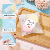 OPP Cellophane Self-Adhesive Cookie Bags, for Baking Packing Bags, Rectangle with Lace Pattern, White, 130x100x0.1mm, about 100pcs/bag