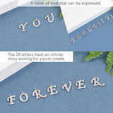 304 Stainless Steel Letter Charms, Stainless Steel Color, Letter A~Z, 74x72x17mm, 208pcs/box
