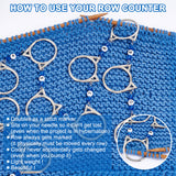 Acrylic Beaded Link Knitting Row Counter Chains, Cat Head Alloy Linking Ring Locking Stitch Marker, Platinum, 68cm