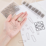 316 Stainless Steel Hoop Earrings Findings & 304 Stainless Steel Open Jump Rings Findings Kits, Stainless Steel Color, 750pcs/set