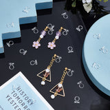 100Pcs 4 Style Resin Clip-on Earring Findings, Clear, 11~11.5x7.5~8mm, 25pcs/style