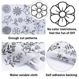 4 Sheets 2 Style Bohemia Style Water Soluble Fabric, Wash Away Embroidery Stabilizer, Flower, 300x212x0.1mm, 2 sheets/style