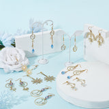 DIY Star Sun Earring Making Kits, Including Alloy & Brass Pendants, Glass Heart & Pearl Beads, Brass Earring Hooks, Golden, 130Pcs/box