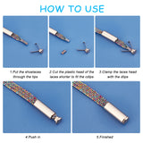 32 Sets 8 Style Alloy Aglets for Shoelaces, Shoelace Tips Head, Mixed Color, 21~25x6~7mm, 4sets/style