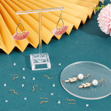 160Pcs Brass Earring Hooks, with Horizontal Loops and 160Pcs Plastic Ear Nuts, Long-Lasting Plated, Real 18K Gold Plated, 17x16x0.7mm, Hole: 2mm, Pin: 0.7mm