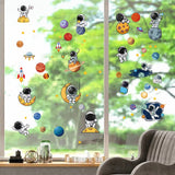 8 Sheets 8 Styles PVC Waterproof Wall Stickers, Self-Adhesive Decals, for Window or Stairway Home Decoration, Rectangle, Planet, 200x145mm, about 1 sheets/style