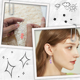 Handmade Polymer Clay Flower Pendant Locking Stitch Markers, 304 Stainless Steel Leverback Hoop Stitch Marker, Mixed Color, 4cm, 10 colors, 2pcs/color, 20pcs/set