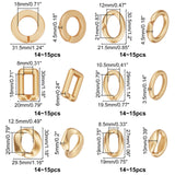 Opaque Spray Painted Acrylic Linking Rings, Quick Link Connectors, for Rolo Chains Making, Mixed Shapes, Gold, about 145pcs/set