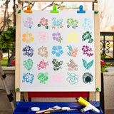 25Pcs 25 Styles PET Plastic Hollow Out Drawing Painting Stencils Templates, Flower, 100x100mm, 1pc/style