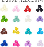 Opaque Resin Beads, Flower, Mixed Color, 9x7mm, Hole: 1mm, 160pcs/box