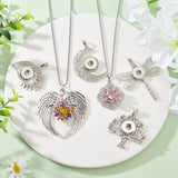 6Pcs 6 Style Alloy Hang Snap Base Pendant, for Interchangeable Snap Charms Jewelry Making, Mixed Shapes, Mixed Color, 42~77x37~66x3~5mm, 1pc/style