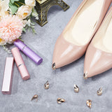 Iron Toe Cap Covers, Toe Protectors, for Pointed Toe High-Heeled Shoes, Light Gold, 16x11x13.5mm, Hole: 2.5mm
