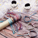 12Pcs 12 Colors Polyester Braided Cord Bracelets Set, Ethnic Adjustable Bracelets, Mixed Color, Inner Diameter: 2-3/8~3-1/2 inch(6~8.8cm), 1Pc/color