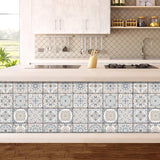 Waterproof PVC Tile Stickers, for Kitchen Bathroom Waterprrof Wall Tiles, Square with Flower Pattern, White, 100x100mm, 12 style, 3pcs/style, 36pcs/set