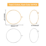 100Pcs 2 Colors 316 Surgical Stainless Steel Wine Glass Charms Rings, Hoop Earring Findings, for Hoop Earrings, Golden & Stainless Steel Color, 35x30x0.7mm, 50pcs/color, 21 Gauge