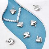 304 Stainless Steel Pendants, Heart, Stainless Steel Color, 19.5x20x5.5mm, Hole: 10x4.5mm, 10pcs/box