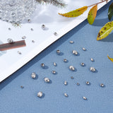 304 Stainless Steel Corrugated Beads, Oval & Round, Stainless Steel Color, 3~5x2.5~6mm, Hole: 1.2~1.8mm, 80pcs/box