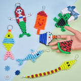 DIY Ornament Accessories Making, with Resin Large Hole Beads, Iron Key Clasp Finding, Iron Split Key Rings and Polyester Cord, Mixed Color, 14x108x30mm