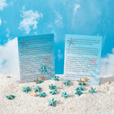 Paper Envelopes & Appreciation Notecards, with Starfish Synthetic Turquoise Stone, 94x65x0.3mm