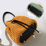 DIY Purse Making Kits, including 1Pc Imitation Leather Bag Bottom, 1Pc Bag Drawstring and 1Pc Bag Straps, with Alloy Findings, Black, Bag Bottom: 10.1x22.3x0.95cm, Hole: 5mm
