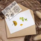 Custom PVC Plastic Clear Stamps, for DIY Scrapbooking, Photo Album Decorative, Cards Making, Stamp Sheets, Film Frame, Ginkgo Leaf, 160x110x3mm