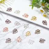 250Pcs 5 Colors Alloy Pendants, Clover, Mixed Color, 17x13x1.5mm, 50pcs/color