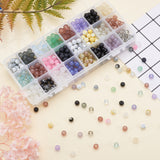 Glass Beads, for Beading Jewelry Making, with Sharp Steel Scissors, Elastic Crystal Thread, Stainless Steel Big Eye Beading Needles, Mixed Color, 8mm, Hole: 1.3~1.6mm, 24colors, about 28~30pcs/color, 672~720pcs/box